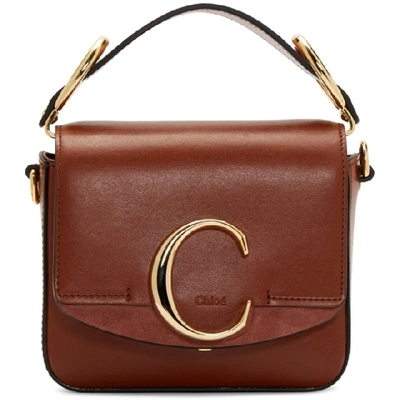 Shop Chloé Chloe Brown Mini Chloe C Bag In 27s Sepiabr