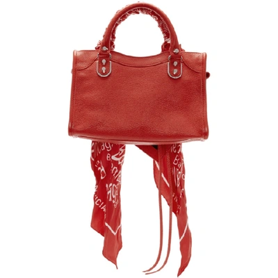 Shop Balenciaga Red Mini City Scarf Bag