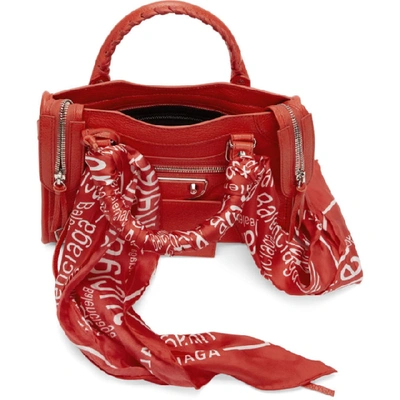 Shop Balenciaga Red Mini City Scarf Bag