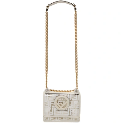 Shop Fendi Transparent And White Small F Is  Kan I Bag In F0qvl White