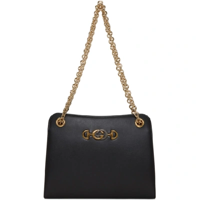 Shop Gucci Black Zumi Shibuya Shoulder Bag In 1000 Black