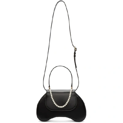 Shop Simone Rocha Black Handheld Bean Bag In Black/ Pear