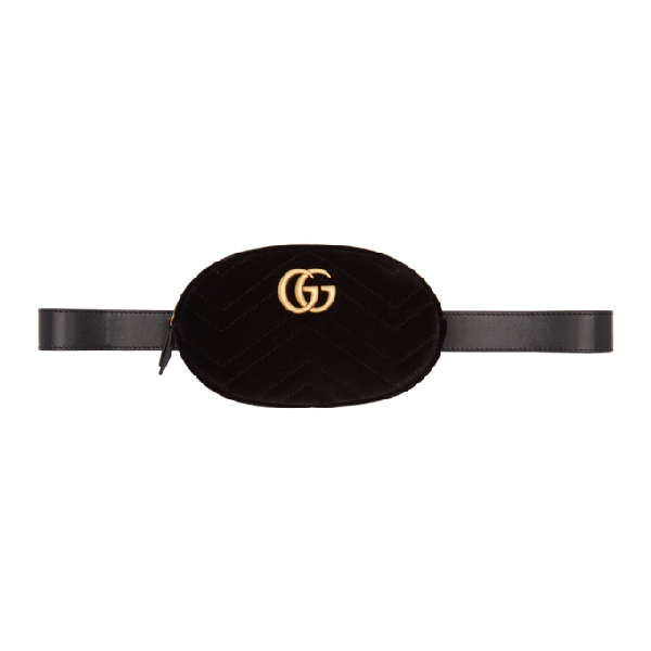 gucci velvet belt bag black