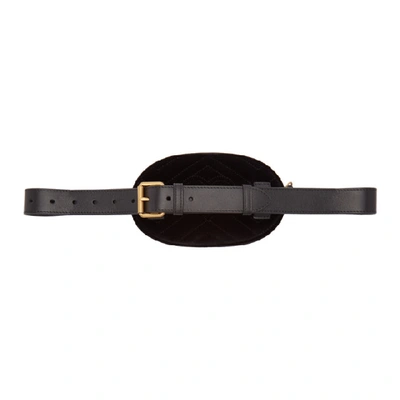 Shop Gucci Black Velvet Gg Marmont 2.0 Belt Bag In 1000 Black