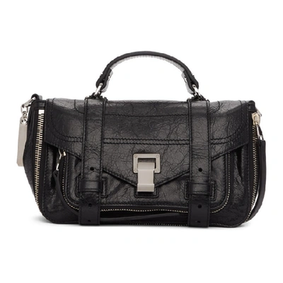 Shop Proenza Schouler Black Tiny Zip Ps1 Messenger Bag In 0000 Black