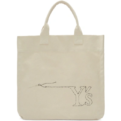 Shop Y's Ys Off-white Sewing Needle Tote In 1 Off Wht