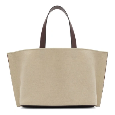 Shop Valentino Beige  Garavani Vlogo Tote