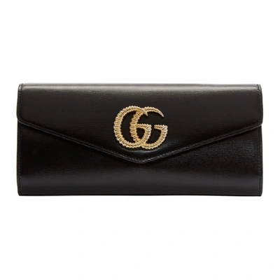 Shop Gucci Black Torchon Broadway Clutch In 1000 Black