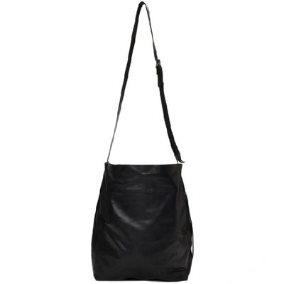Shop Ann Demeulemeester Black Leather Large Bucket Bag