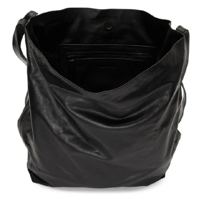 Shop Ann Demeulemeester Black Leather Large Bucket Bag