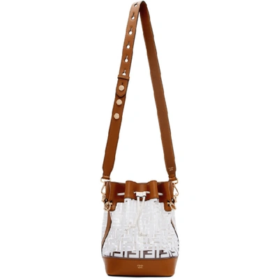 Shop Fendi White And Brown Forever  Mon Tresor Bag