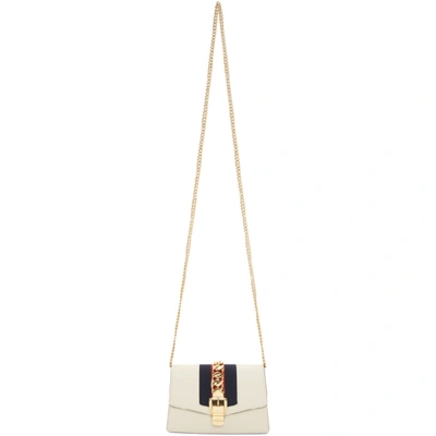 Shop Gucci White Super Mini Sylvie Chain Bag In 8454 White