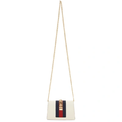 Shop Gucci White Super Mini Sylvie Chain Bag In 8454 White