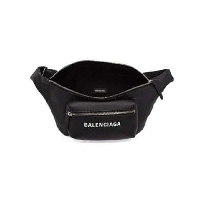 Shop Balenciaga Black Everyday Belt Pack In 1000 Blk/wh