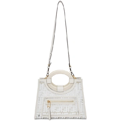 Shop Fendi Transparent & White Pu Small Runaway Tote