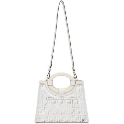 Shop Fendi Transparent & White Pu Small Runaway Tote