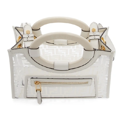 Shop Fendi Transparent & White Pu Small Runaway Tote