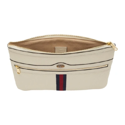 Shop Gucci White Ophidia Pouch In 8454 White
