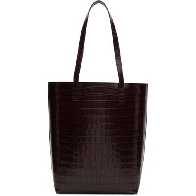 Shop Mansur Gavriel Brown Croc Everyday Tote