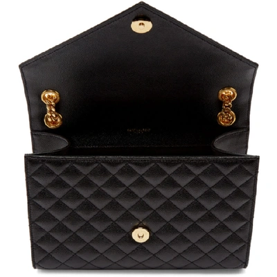 Shop Saint Laurent Black Medium Envelope Chain Bag In 1000 Black