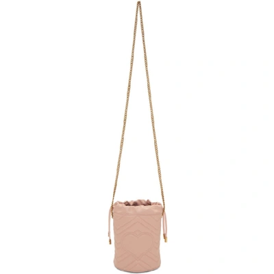 Shop Gucci Pink Mini Gg Marmont 2.0 Bucket Bag In 5909 Pink