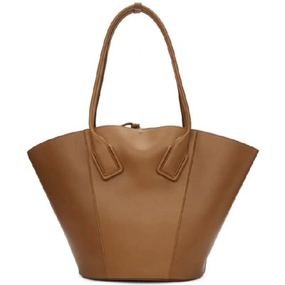 Shop Bottega Veneta Brown Medium Basket Tote In 2650 Wood