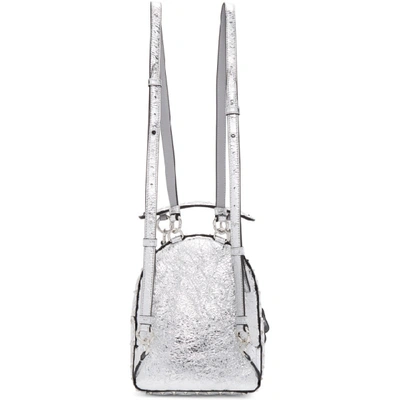 Shop Valentino Silver  Garavani Metallic Rockstud Backpack In Cm6 Silver