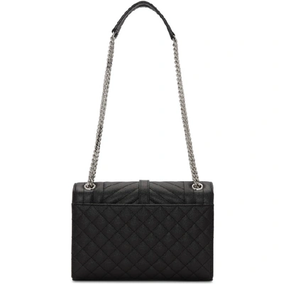 Saint Laurent Small Envelope Calfskin Leather Shoulder Bag In 1000 Black