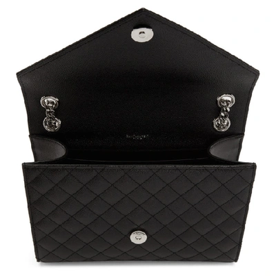 Saint Laurent Small Envelope Calfskin Leather Shoulder Bag In 1000 Black
