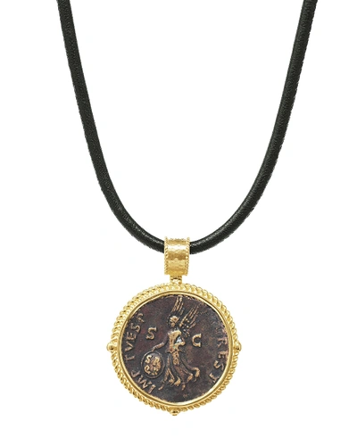 Shop Jorge Adeler Authentic Victoria Coin Pendant In 18k Gold In Yellow Gold