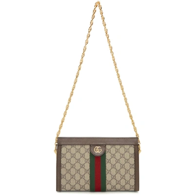 Shop Gucci Beige Gg Supreme Ophidia Bag In 8745 Beige