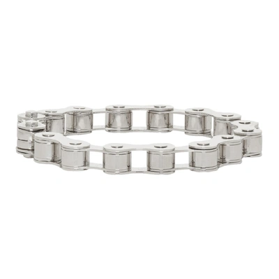 Shop Burberry Silver Bicycle Chain Bracelet