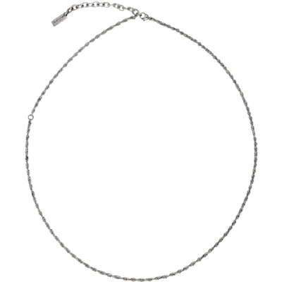 Shop Saint Laurent Silver Chain Necklace