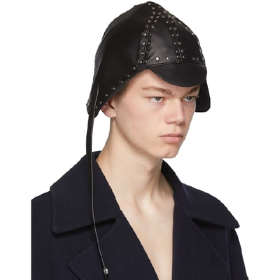 Shop Loewe Black Biker Cap In 1100black