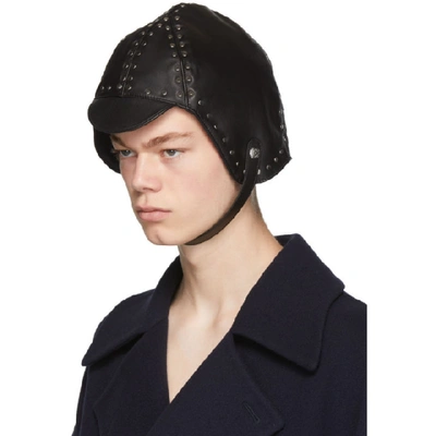 Shop Loewe Black Biker Cap In 1100black