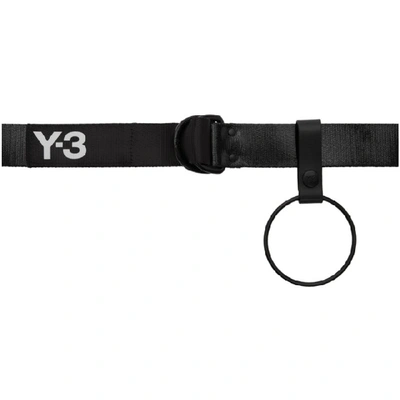 Y-3 黑色钩扣腰带