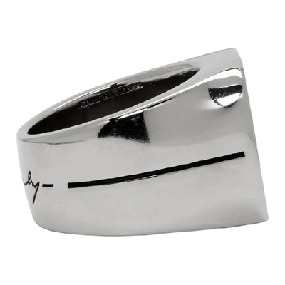 Shop Givenchy Silver And Black Signature Signet Ring In 008-blk/sil