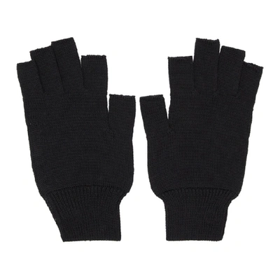Shop Rick Owens Black Merinois Fingerless Gloves In 09 Black