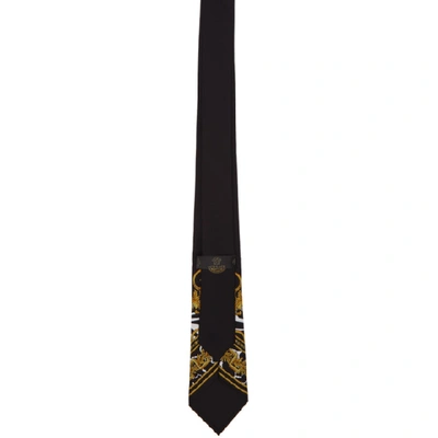 Shop Versace Black Barocco Print Tie In I7900 Blkgl