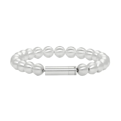 Shop Le Gramme Silver Brushed Le 47 Grammes Beads Bracelet