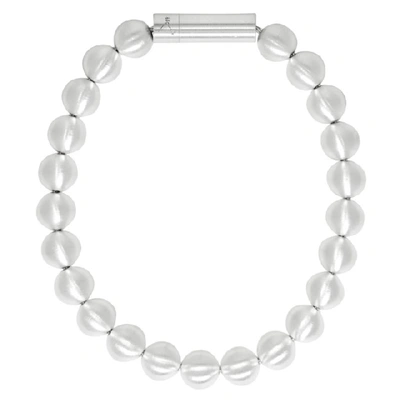 Shop Le Gramme Silver Brushed Le 47 Grammes Beads Bracelet