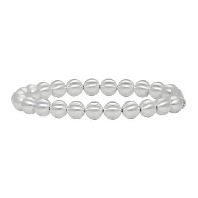 Shop Le Gramme Silver Brushed Le 47 Grammes Beads Bracelet