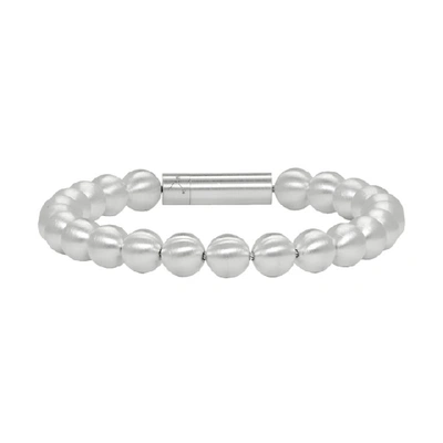 Shop Le Gramme Silver Brushed Le 47 Grammes Beads Bracelet