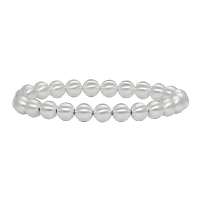 Shop Le Gramme Silver Brushed Le 47 Grammes Beads Bracelet