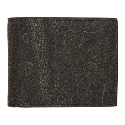 Shop Etro Black Paisley Classic Wallet