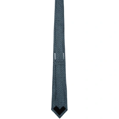 Shop Burberry Blue Silk Monogram Classic Manston Tie In Bright Navy