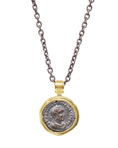 Shop Jorge Adeler Authentic Emperor Valerian %26 Roman Eagle Reversible Coin Pendant In 18k Gold From  In Yellow Gold