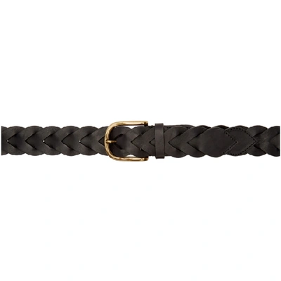 Shop Ami Alexandre Mattiussi Black Braided Belt In 001 Noir
