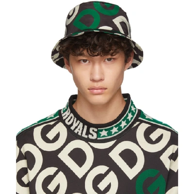Shop Dolce & Gabbana Dolce And Gabbana Black Logo Bucket Hat In Hn92a Blk