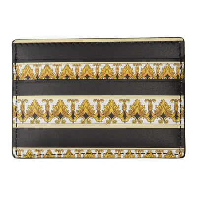 Shop Versace Black And Gold Barocco Card Holder In Dnmoh Multi